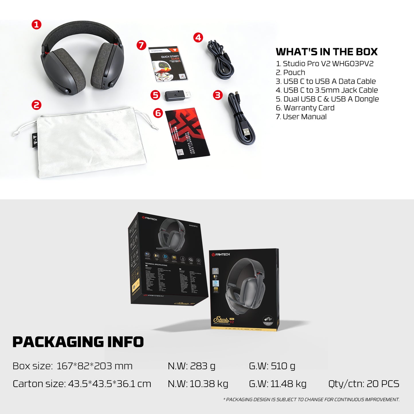 FANTECH STUDIO PRO WHG03PV2 WIRELESS HEADSET