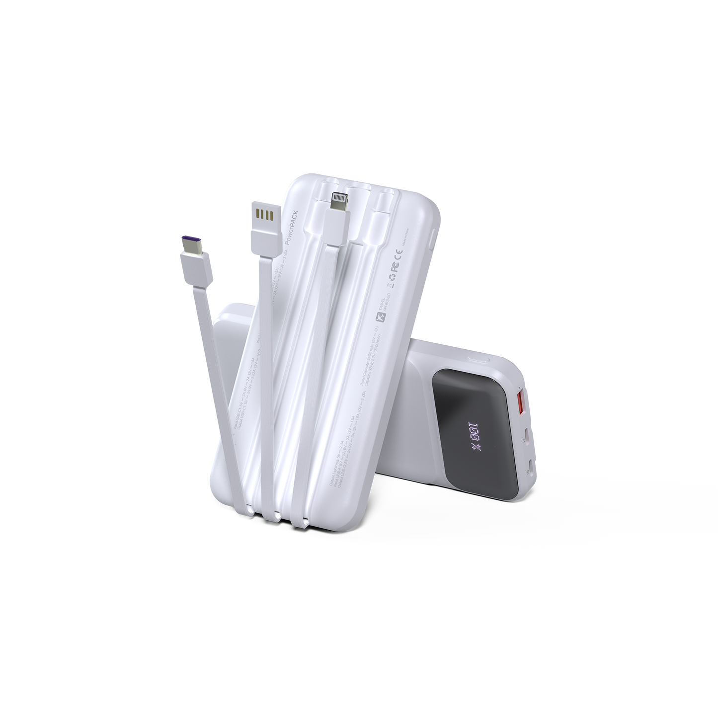 Fantech Powerbank Pesawat 22.5W 10000 mAh Fast Charging Mini LCD with Kabel Data Type C USB Lightning - PowerPack T2 - Fantech Indonesia