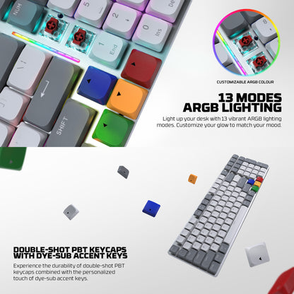 Fantech SUPER MAXFIT AIR Tri Connections Wireless Bluetooth Low Profile Keyboard Mechanical Gaming