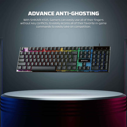 Fantech SHIKARI S K515S Keyboard Gaming Membrane RGB Transparent Cover Full Size