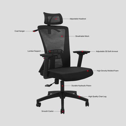 Fantech Kursi Kerja Kantor OCA258SV2 Kursi Kantor Premium ARM REST 3D Lembut