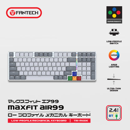 Fantech SUPER MAXFIT AIR Tri Connections Wireless Bluetooth Low Profile Keyboard Mechanical Gaming