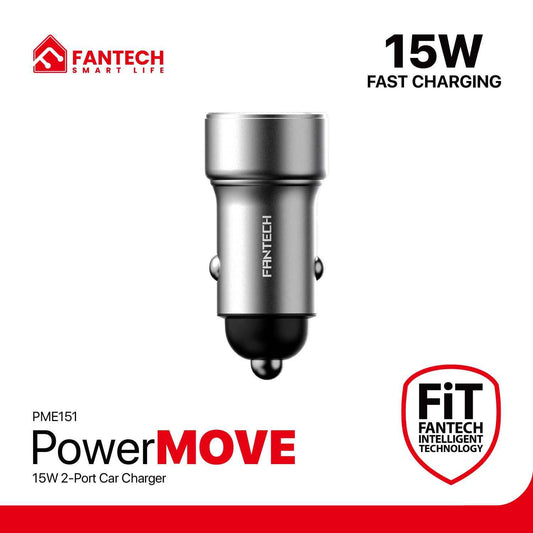 Fantech Life Car Charger Fast Charging Powermove 15W 2 Port PME151