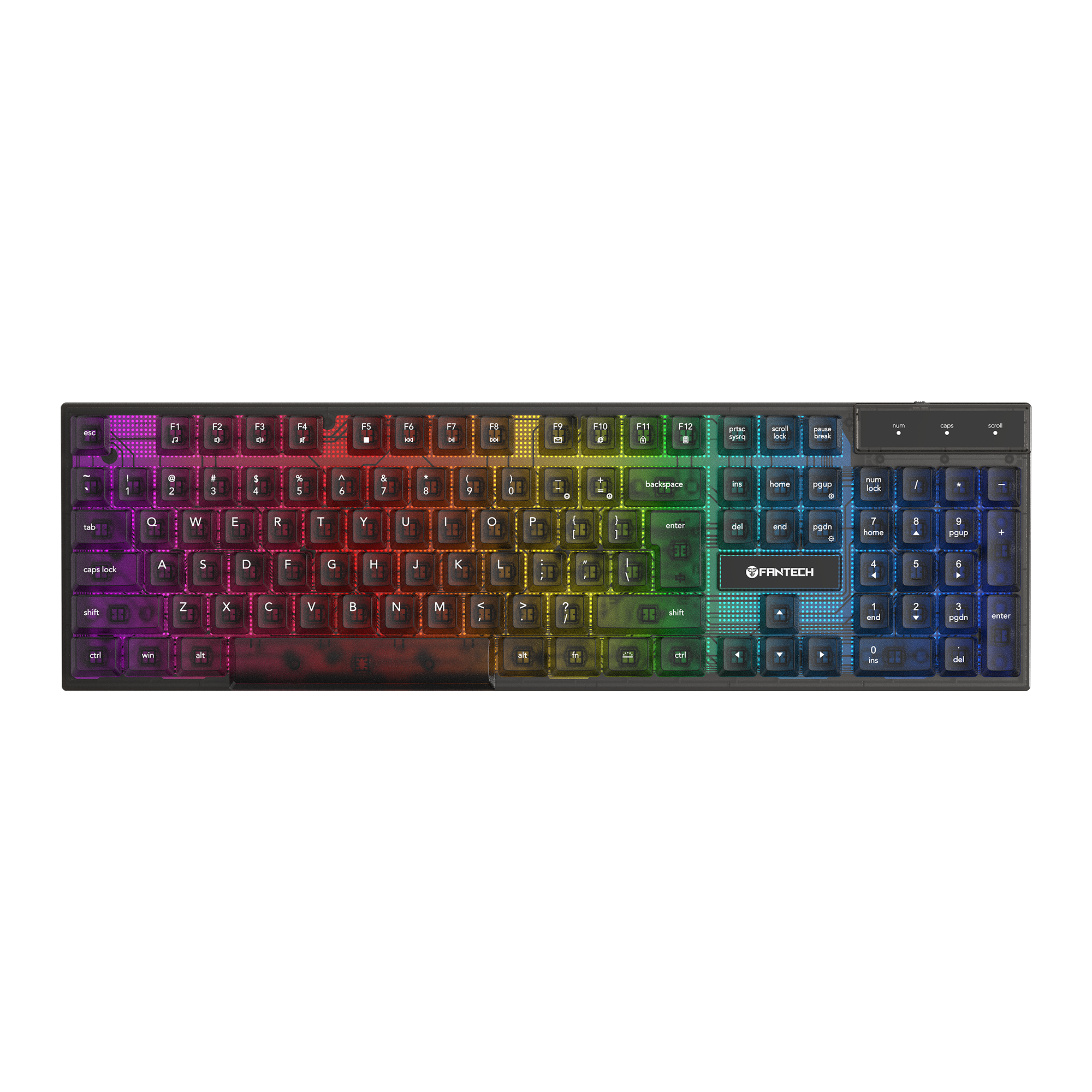 Fantech SHIKARI K515 Keycaps Transparan Keyboard Gaming RGB Membrane