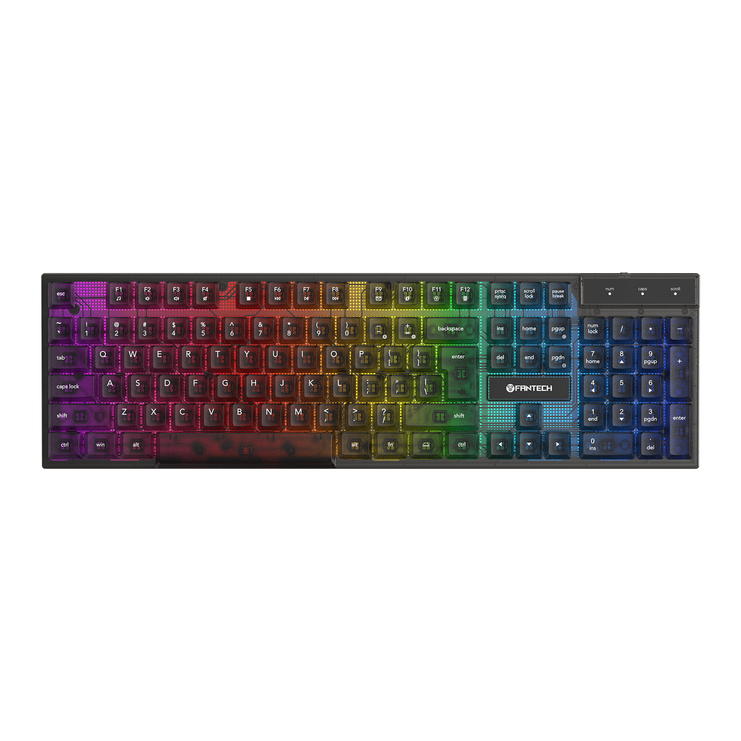 Fantech SHIKARI K515 Keycaps Transparan Keyboard Gaming RGB Membrane - Fantech Indonesia