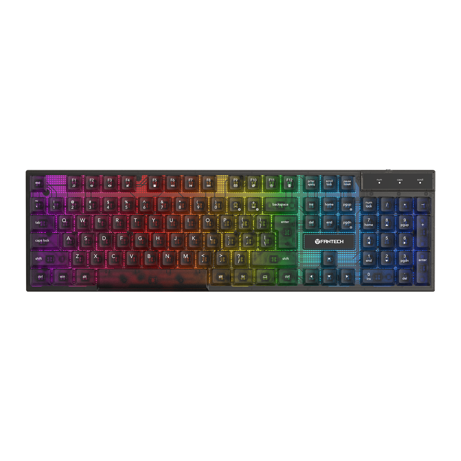 Fantech SHIKARI K515 Keycaps Transparan Keyboard Gaming RGB Membrane - Fantech Indonesia