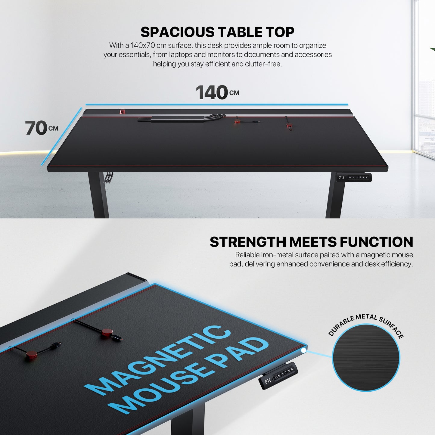 Fantech Dublin DW114 Electric Adjustable Desk Black