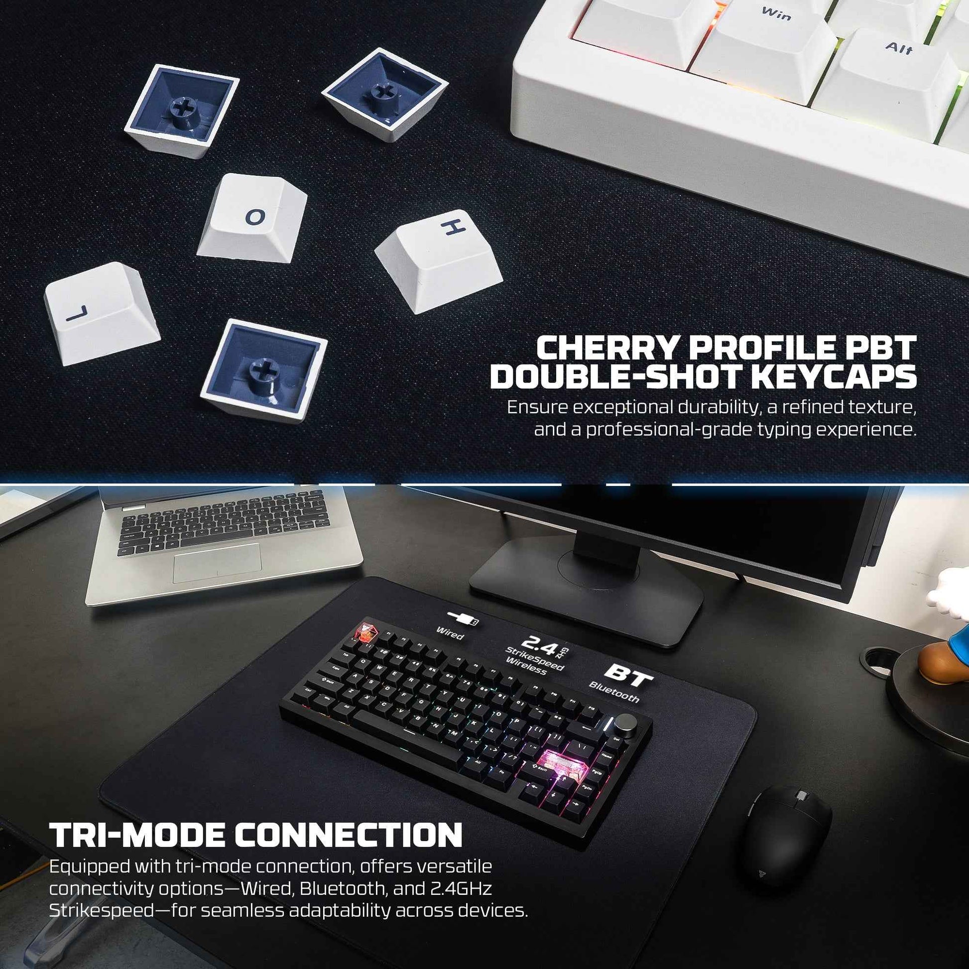 Fantech MK921 MAXFIT8 QMK VIA Compatibility Keyboard Wireless Gaming Mechanical 60%