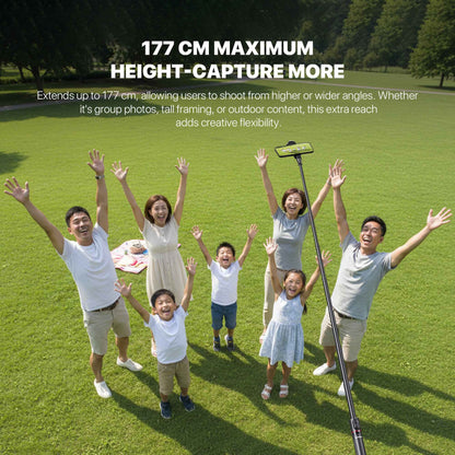 Fantech SS177 Selfie Stick Live Tripod Bluetooth Selfie 1.77m Aluminum Alloy Fill Light Rotatable 180° For Phones