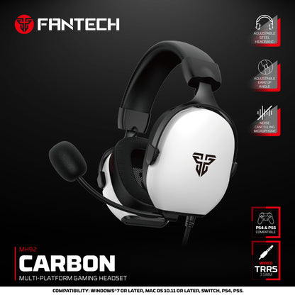 Fantech MH92 Carbon Headset Gaming Over-Ear Noise Cancelling - Multi-Platform PC PS4 PS5 Xbox
