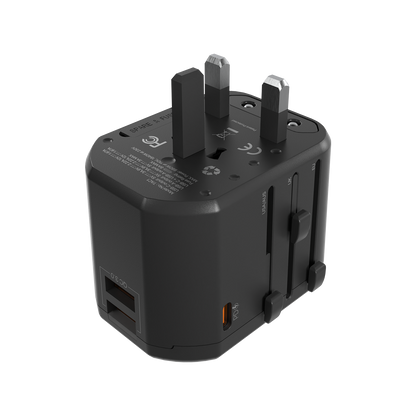Fantech Universal Travel Adapter 3 Port (PD+QC) 20W - TAC1 - Fantech Indonesia