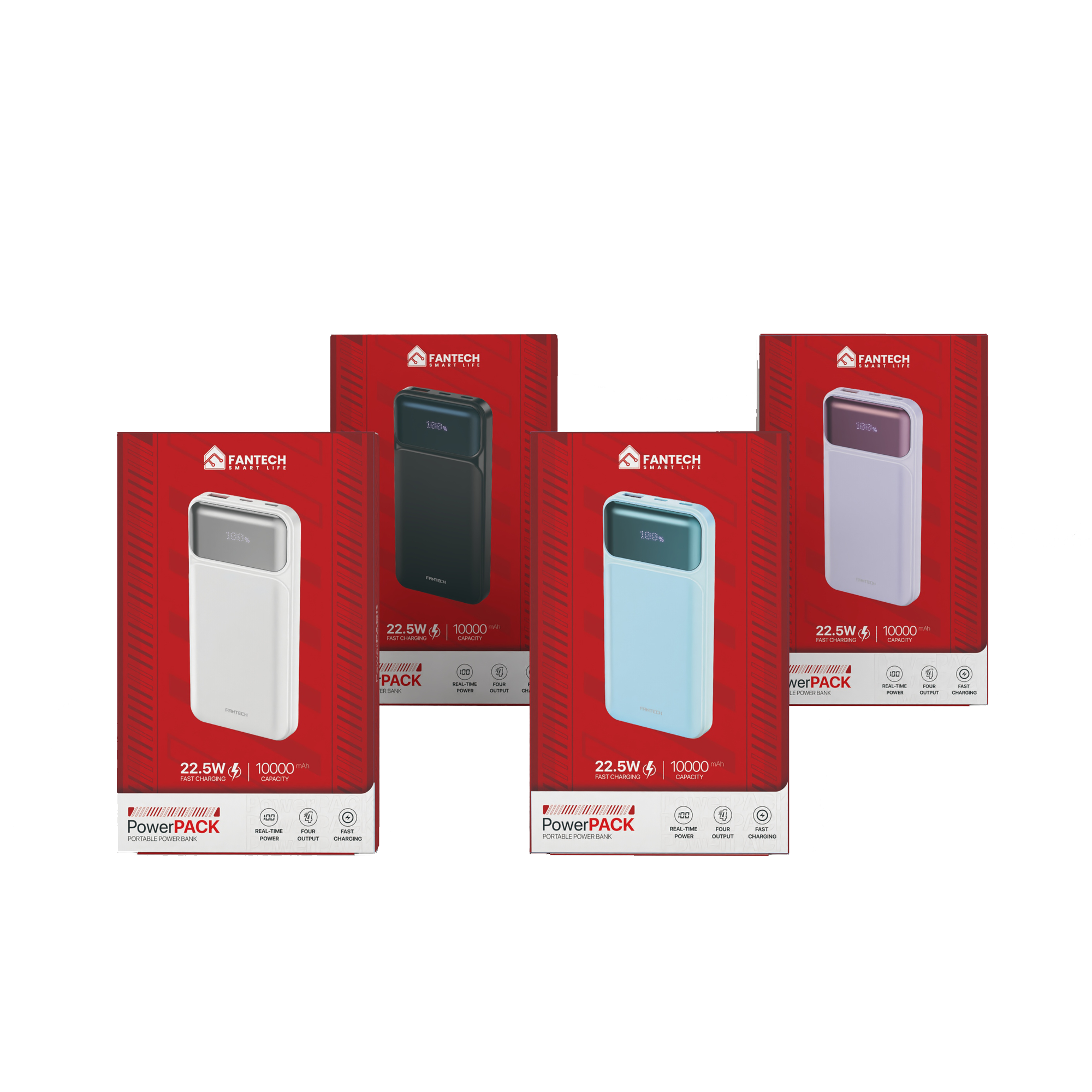 Fantech Powerbank Pesawat 22.5W 10000 mAh Fast Charging Mini LCD with Kabel Data Type C USB Lightning - PowerPack T2 - Fantech Indonesia