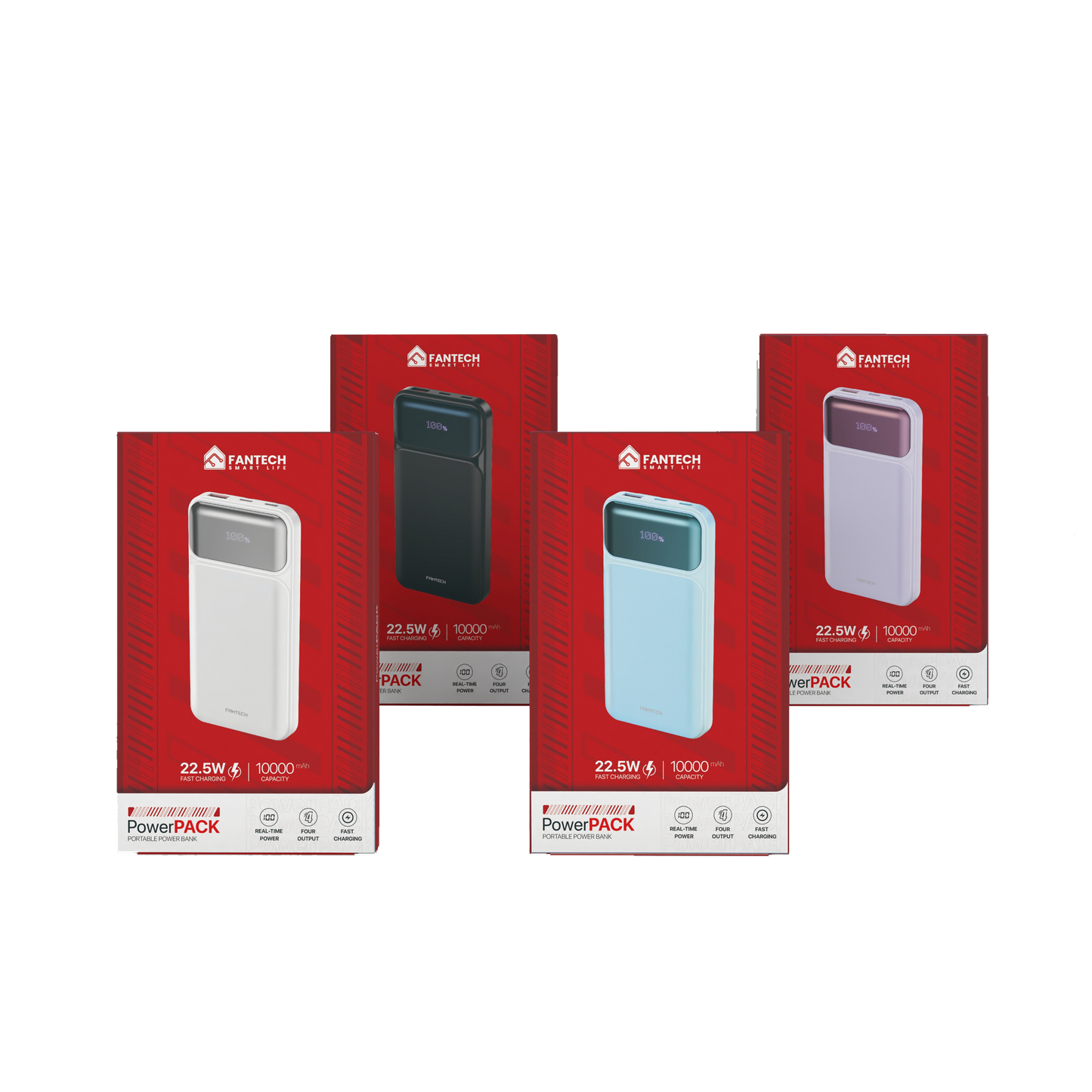 Fantech Powerbank Pesawat 22.5W 10000 mAh Fast Charging Mini LCD with Kabel Data Type C USB Lightning - PowerPack T2 - Fantech Indonesia