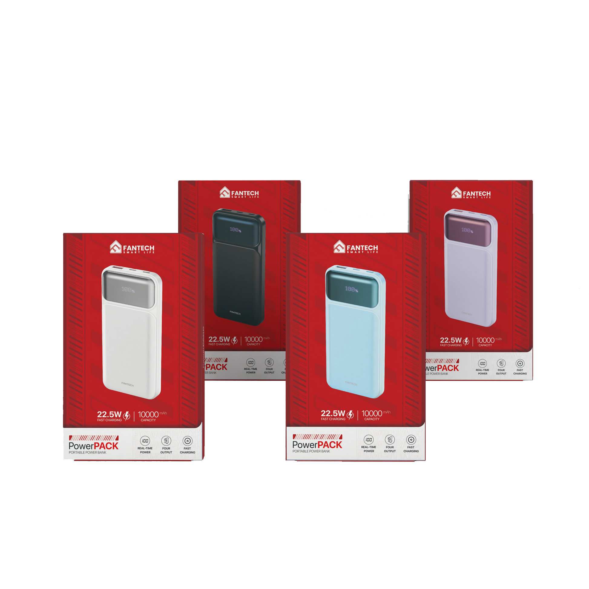 Fantech Powerbank Pesawat 22.5W 10000 mAh Fast Charging Mini LCD with Kabel Data Type C USB Lightning - PowerPack T2 - Fantech Indonesia