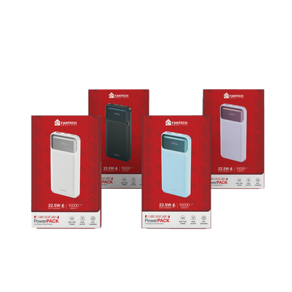 Fantech Powerbank Pesawat 22.5W 10000 mAh Fast Charging Mini LCD with Kabel Data Type C USB Lightning - PowerPack T2 - Fantech Indonesia