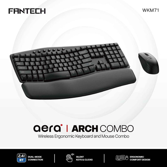 Fantech WKM71 Aera Wireless Ergonomic Keyboard and Mouse Combo