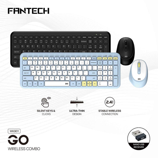 Fantech GO WK901 Combo Keyboard Mouse Wireless Ultra-Thin Silent
