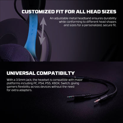 Fantech MH92 Carbon Headset Gaming Over-Ear Noise Cancelling - Multi-Platform PC PS4 PS5 Xbox