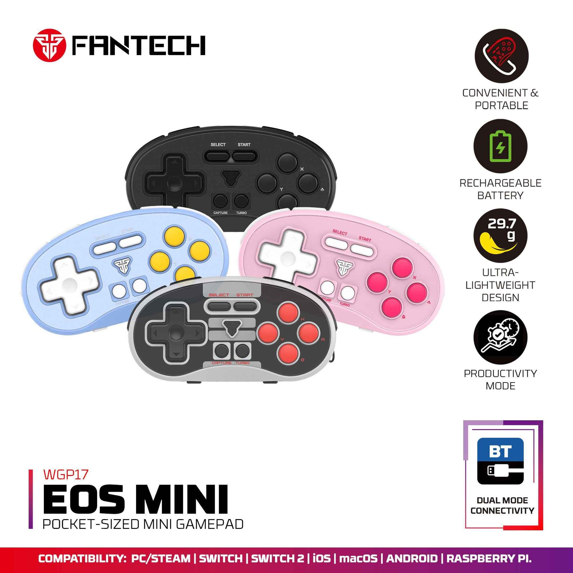 FANTECH POCKET SIZE MINI GAMEPAD WIRELESS EOS MINI WGP17