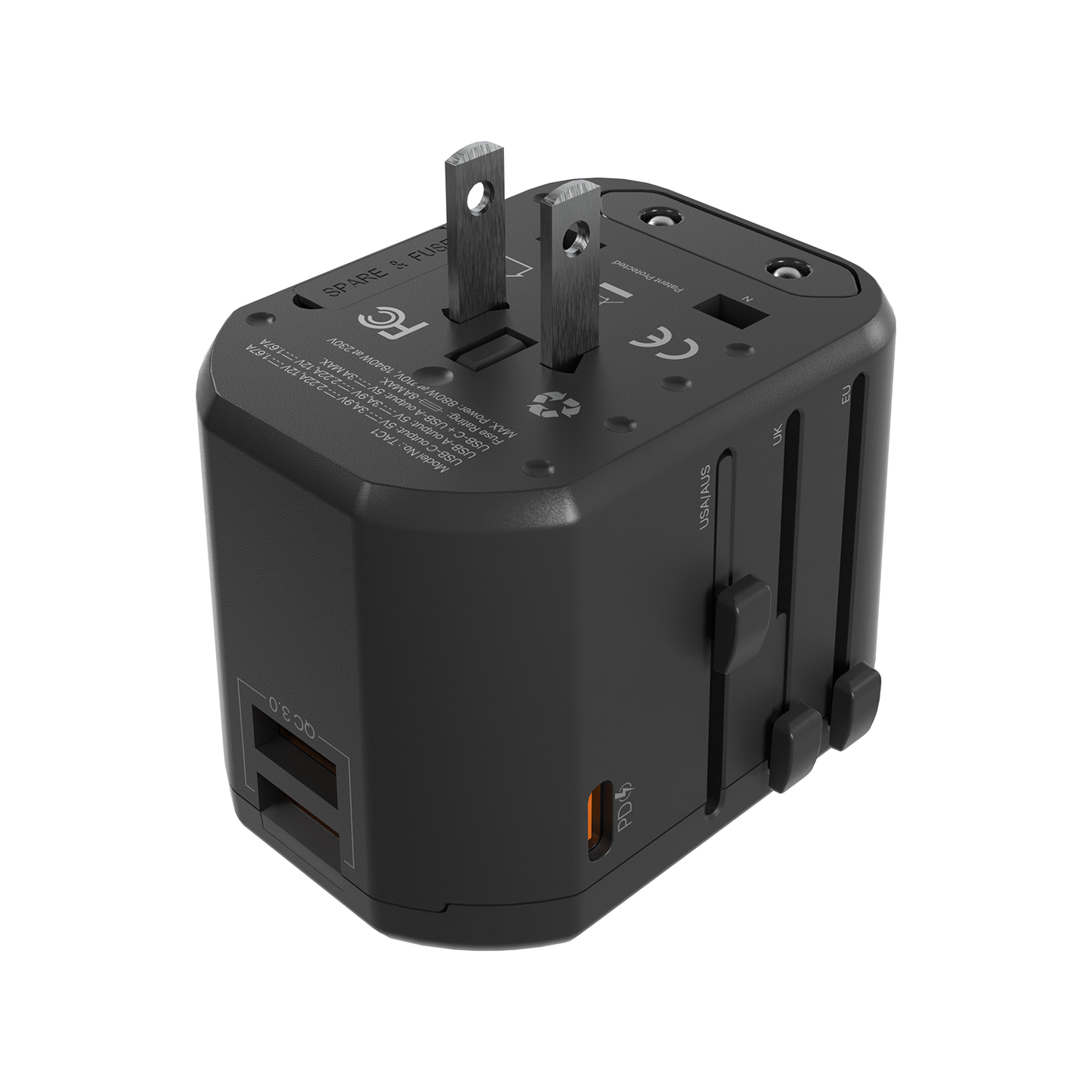 Fantech Universal Travel Adapter 3 Port (PD+QC) 20W - TAC1 - Fantech Indonesia