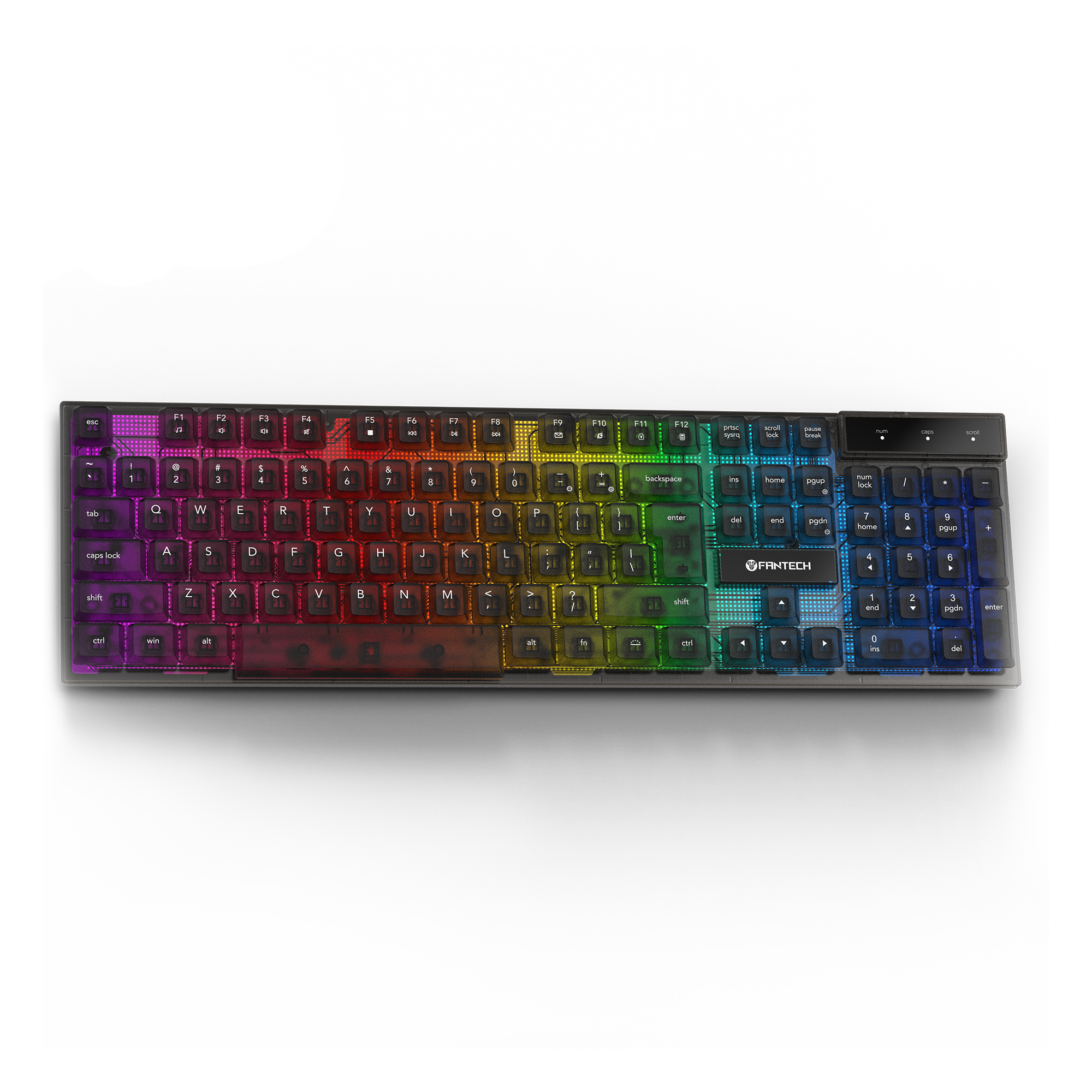 Fantech SHIKARI K515 Keycaps Transparan Keyboard Gaming RGB Membrane