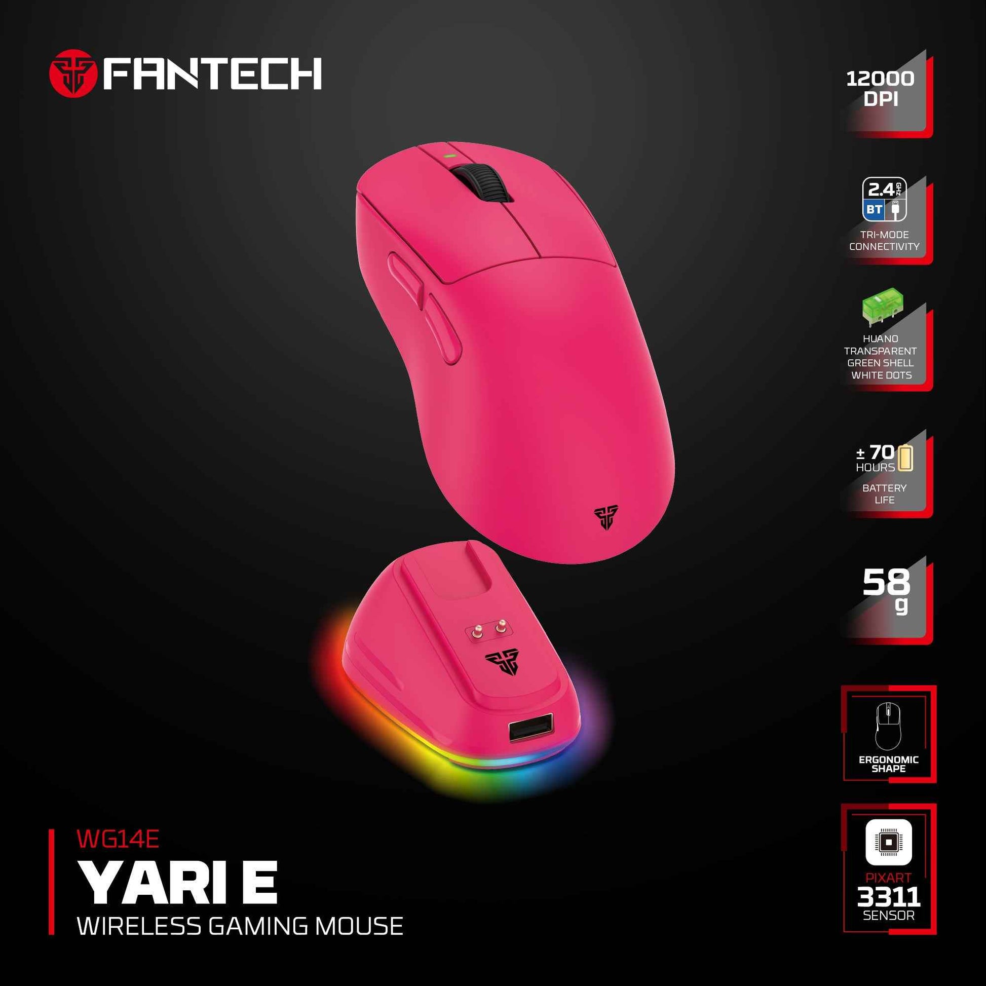 Fantech YARI E WG14E Mouse Gaming Wireless