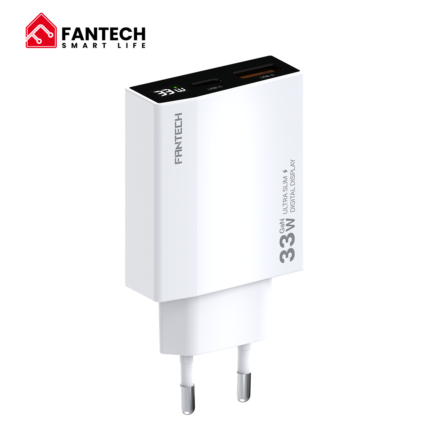 Fantech PowerPLUS PPS331 33W 2-Ports GaN Charger (PD+QC)