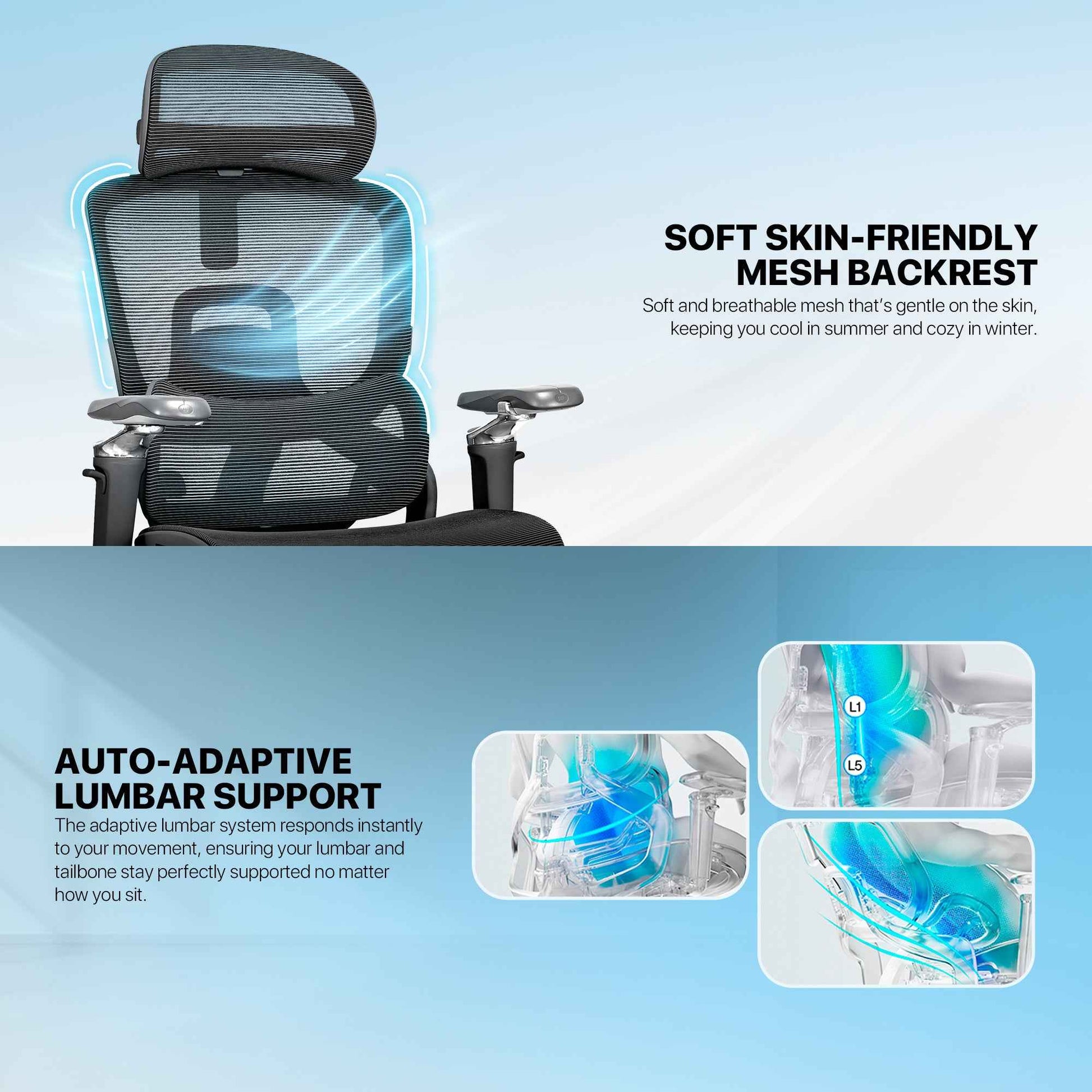 FANTECH OFFICE CHAIR CW1 KURSI KANTOR ERGONOMIS KURSI KERJA DENGAN LUMBAR SUPPORT