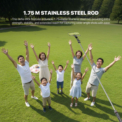 Fantech SS175 Selfie Stick Live Tripod Bluetooth Selfie 1.75m Stainless Steel Fill Light Rotatable 360° For Phones SS175