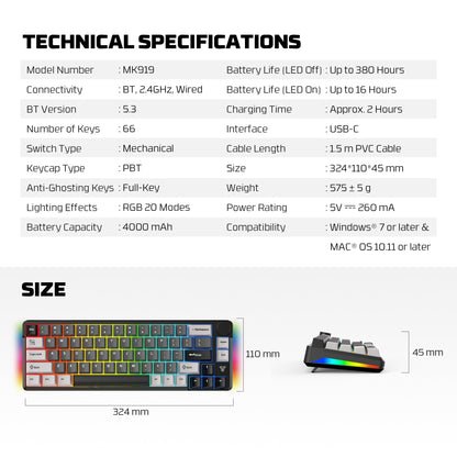 ATOM PRO66 MK919 Keyboard Gaming Terbaik
