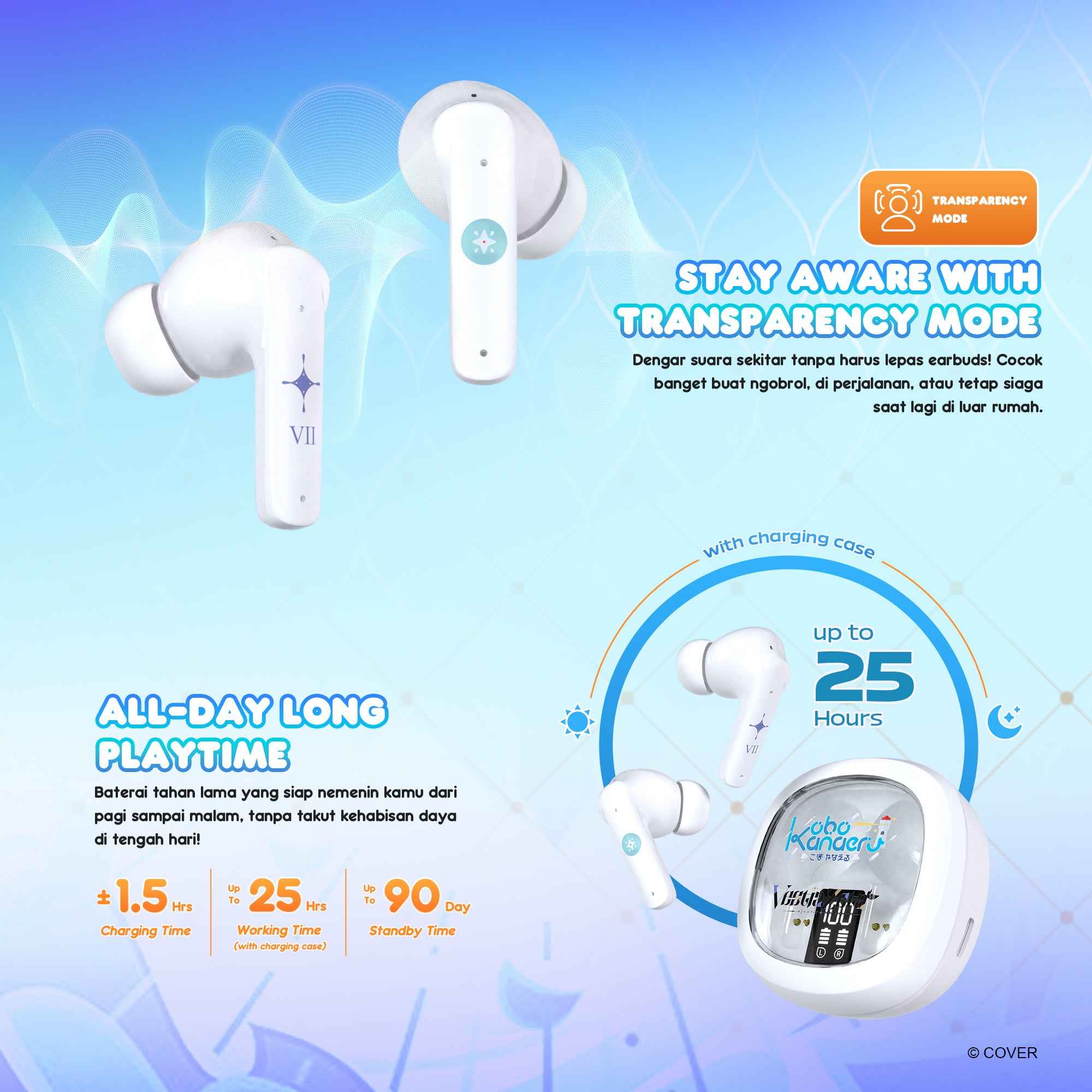 FANTECH x HOLOLIVE EXCLUSIVE COLLABORATION TWS GROOVE ANC FT20 Kobo Kanaeru & Vestia Zeta Limited Edition (BONUS PLUSHIE)