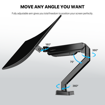 WORK STATION PRO MOUNT SINGLE ARM MBS1 MONITOR BRACKET BLACK