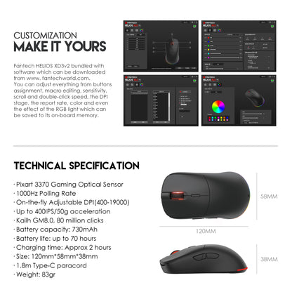 MOUSE GAMING PRO HELIOS XD3V2