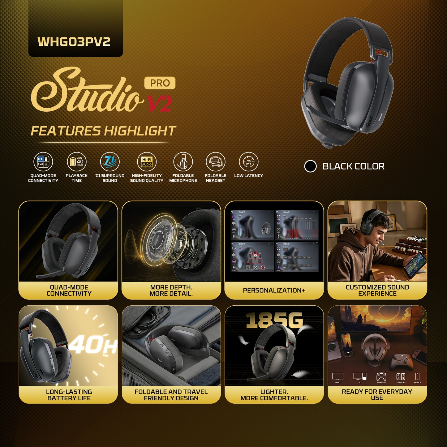 FANTECH STUDIO PRO WHG03PV2 WIRELESS HEADSET