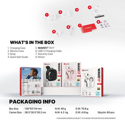 Fantech WAVE17 (TW17) True Wireless Earbuds.