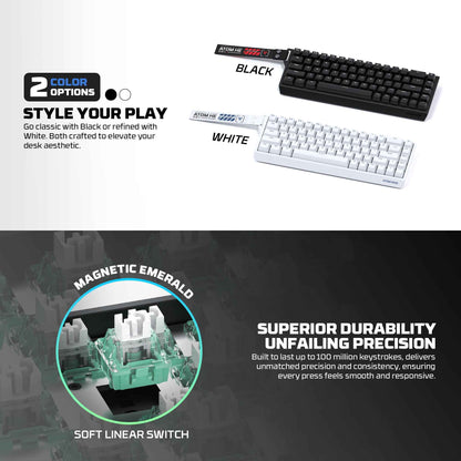 FANTECH MK811 ATOM HE68 MAGNETIC SWITCH KEYBOARD SUPPORTS WIRED 8K POLLING RATE