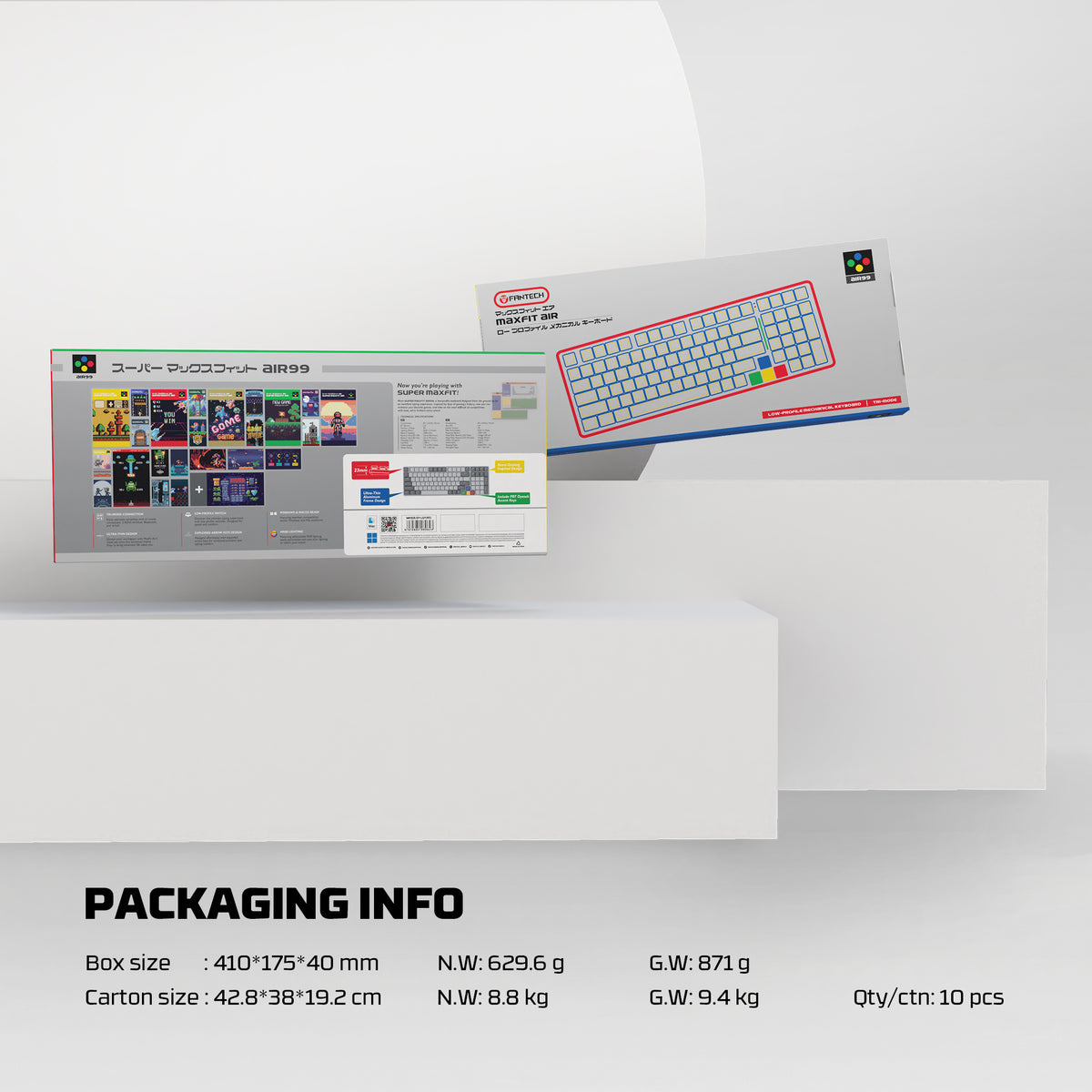 Fantech SUPER MAXFIT AIR Tri Connections Wireless Bluetooth Low Profile Keyboard Mechanical Gaming