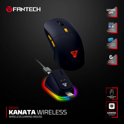 Fantech KANATA Wireless WG9RD Mouse Gaming Macro Huano Switch 12000 DPI
