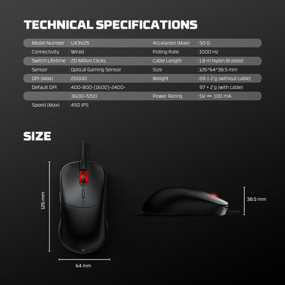 Fantech UX3V2S Helios Neo Gaming Mouse Pro Wired RGB