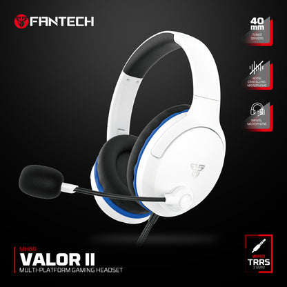 Fantech VALOR II MH89 Headset Gaming PC kabel 3.5mm TRRS Jack Headphone Multi Platform
