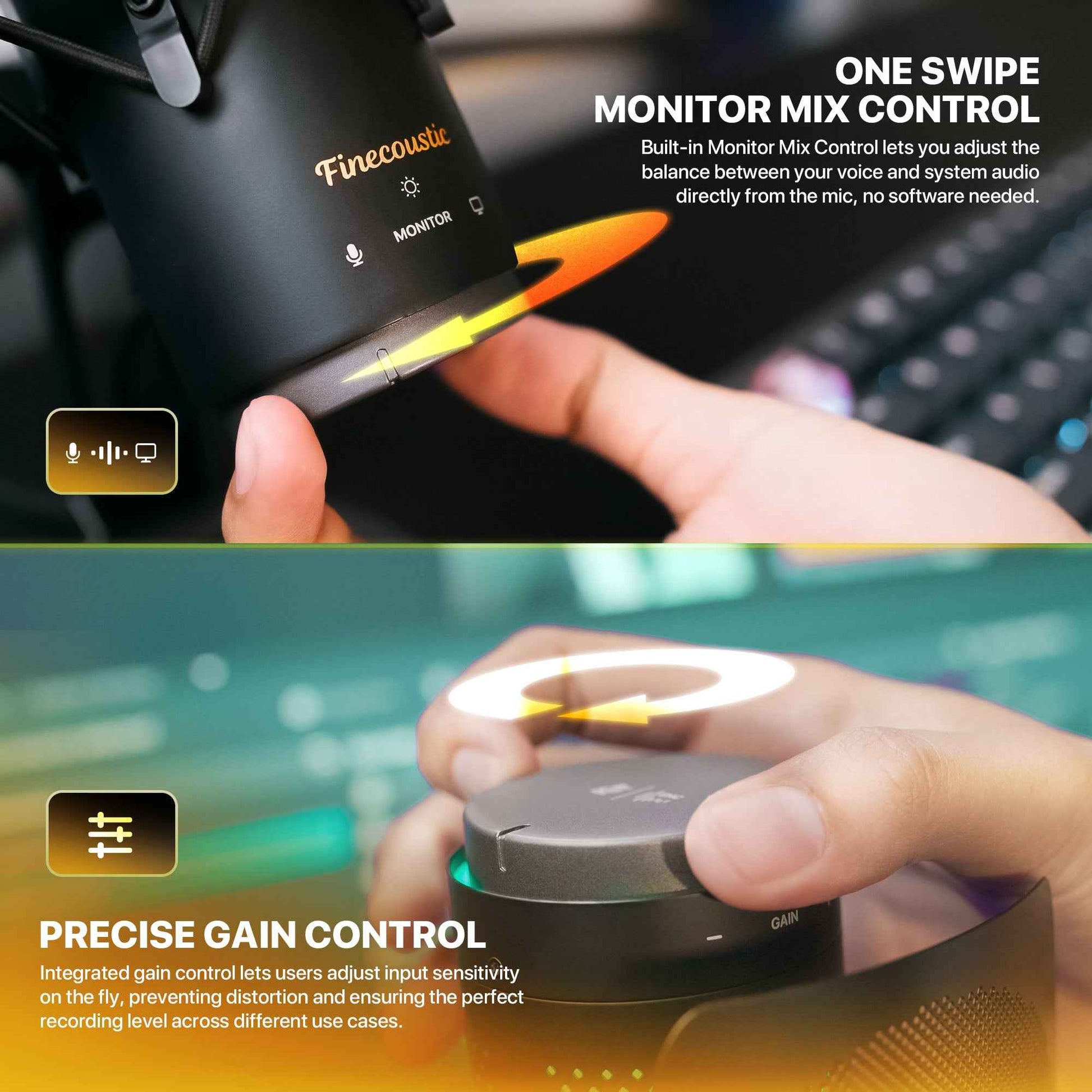 Fantech UFM1 USB Condenser Microphone Stand Cardioid, Bidirectional dan Omnidirectional dengan Inovasi Peredam Kebisingan