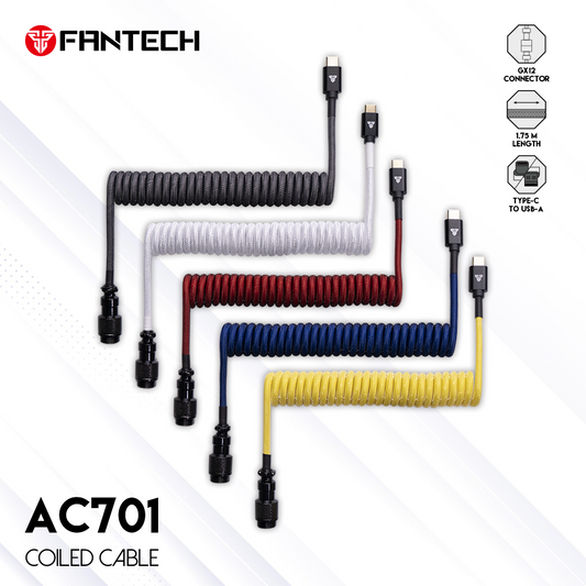 Fantech Coiled Cable Type C Aviator AC701 Kabel Keyboard Mekanik