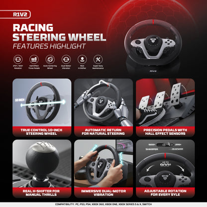 FANTECH R1V2 STEERING WHEEL BLACK
