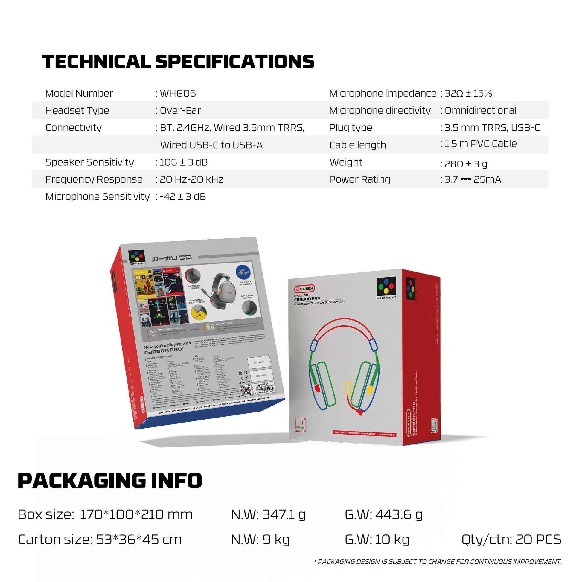 Fantech SUPER MAXFIT WHG06 Quad Connections Wireless 2.4ghz Bluetooth Multi Platform Headset Headphone