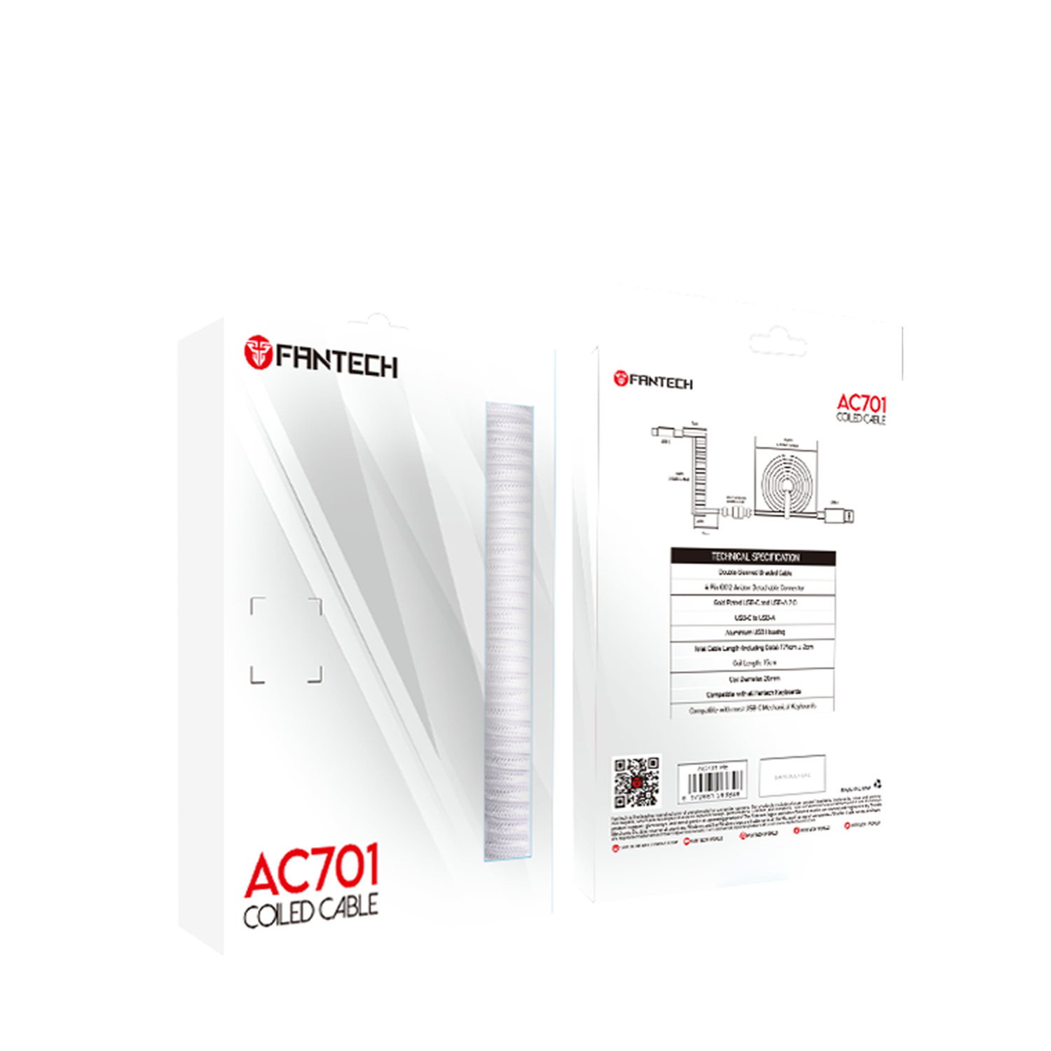 Fantech Coiled Cable Type C Aviator AC701 Kabel Keyboard Mechanical - Fantech Indonesia