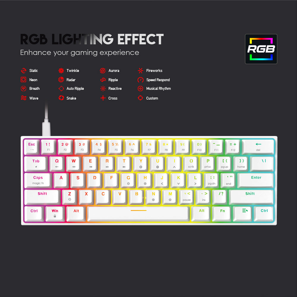 Keyboard Gaming 60% MAXFIT61 MK857 60% Keyboard Gaming Mechanical