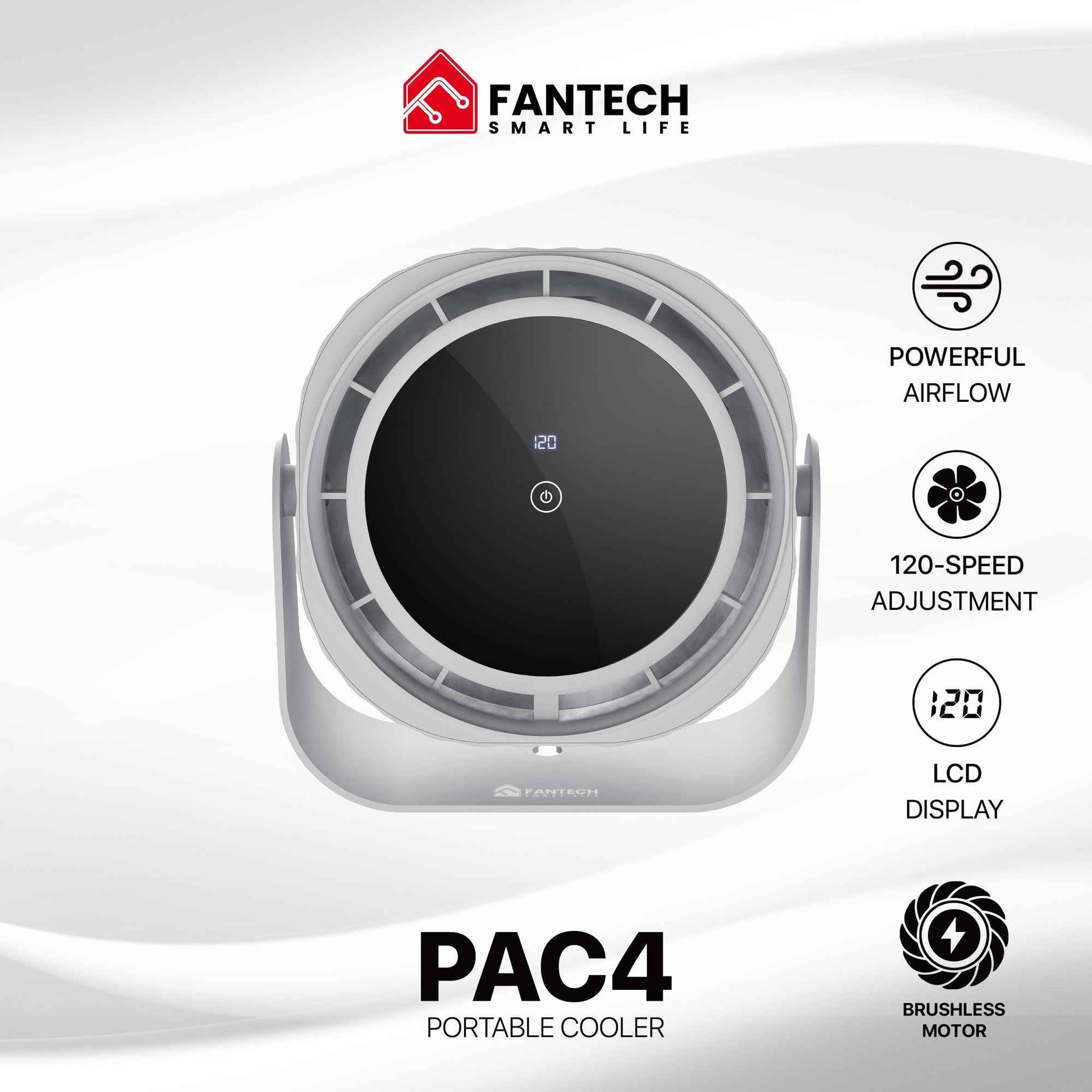 Fantech Kipas Portable Cooler PAC4 Multi Function with Touch Button LCD Display Brushless Motor 120 speed