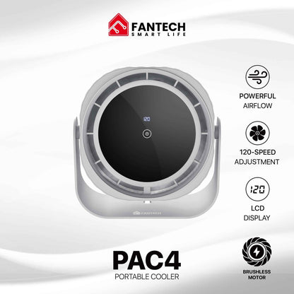 Fantech Kipas Portable Cooler PAC4 Multi Function with Touch Button LCD Display Brushless Motor 120 speed