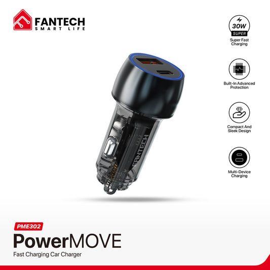 Fantech Powermove PME302 USB A + Type C 30W Super Fast Charging