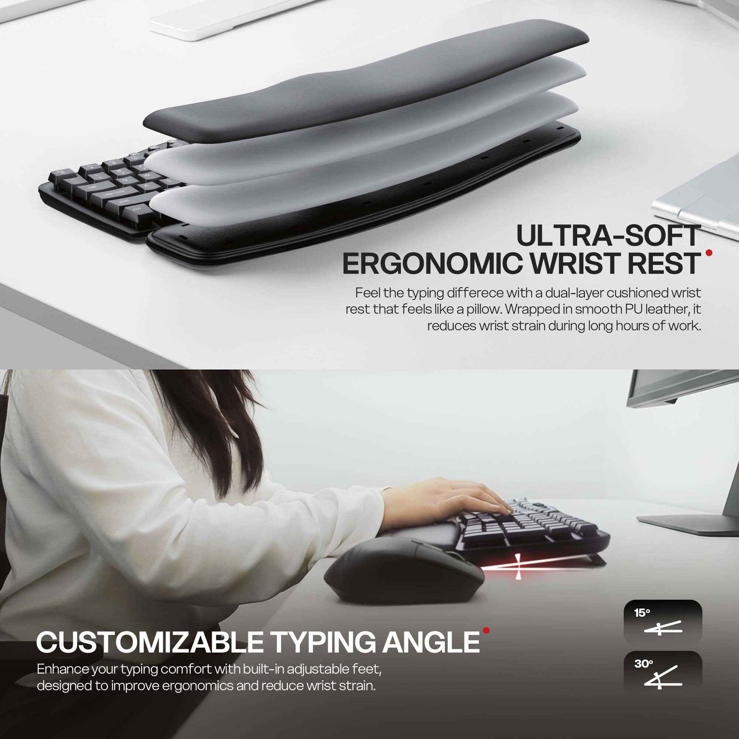 Fantech WKM71 Aera Wireless Ergonomic Keyboard and Mouse Combo